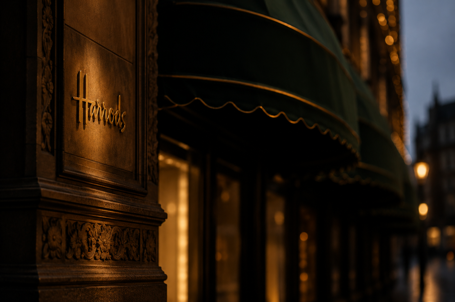 Harrods storefront in London